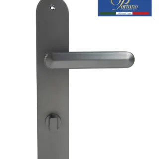 Дверная ручка на планке с фиксатором PORTUNO Onyx 623.05WC Матовый графит