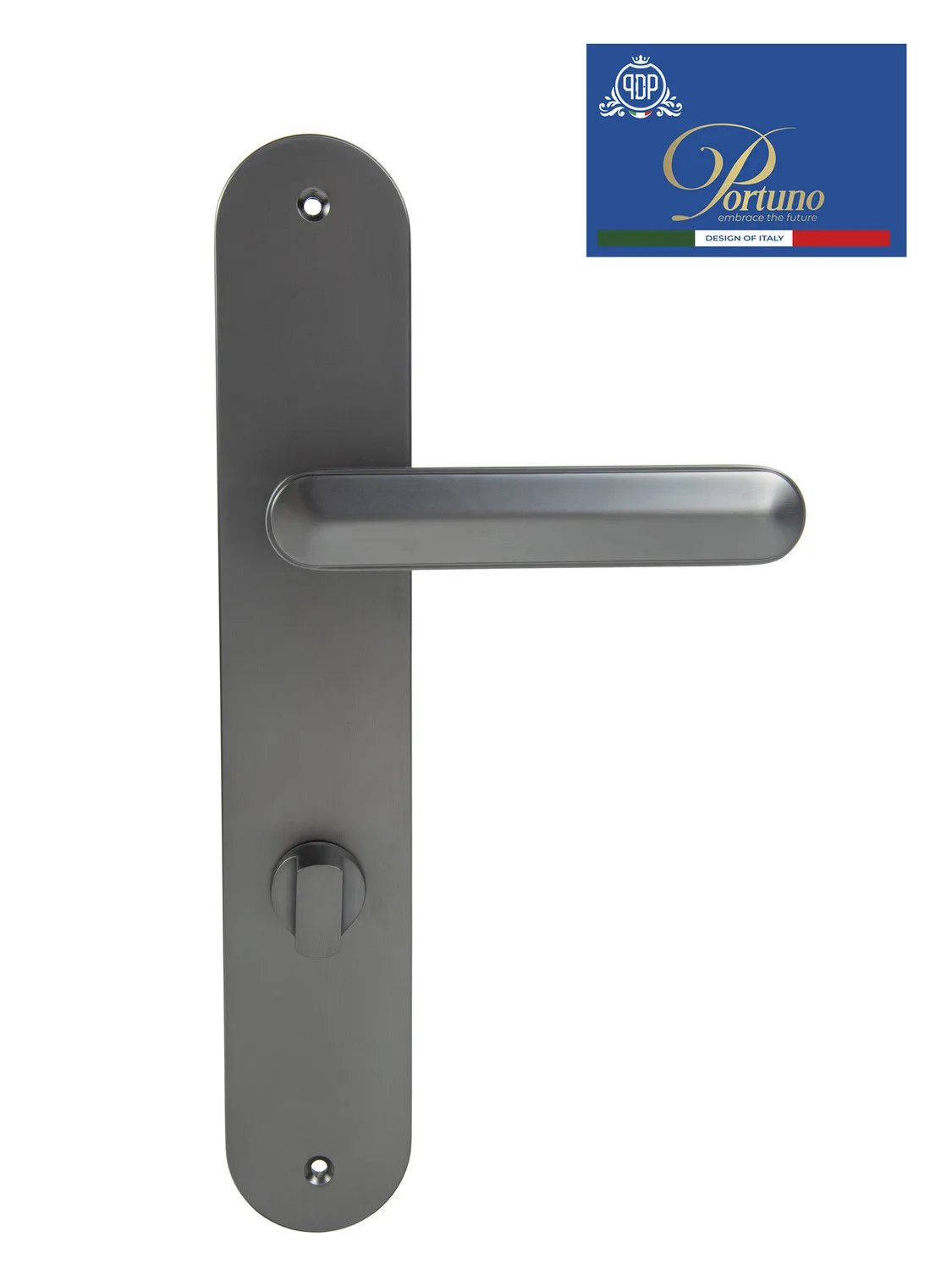 Дверная ручка на планке с фиксатором PORTUNO Onyx 623.05WC Матовый графит